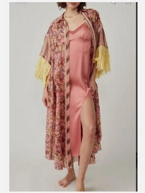 Free People Watching Waves Maxi Shirt Swimsuit Cover Up